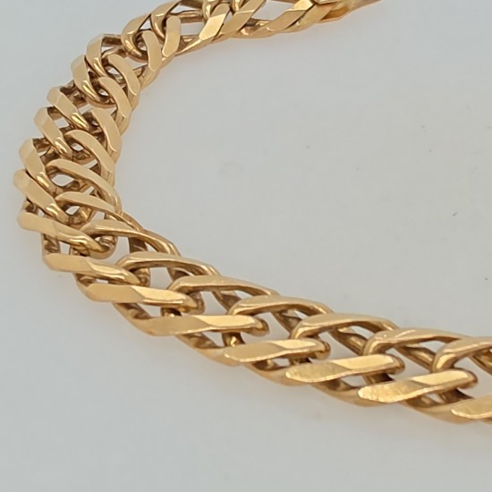 Pre Owned 9ct Double Link Curb Bracelet ZB374